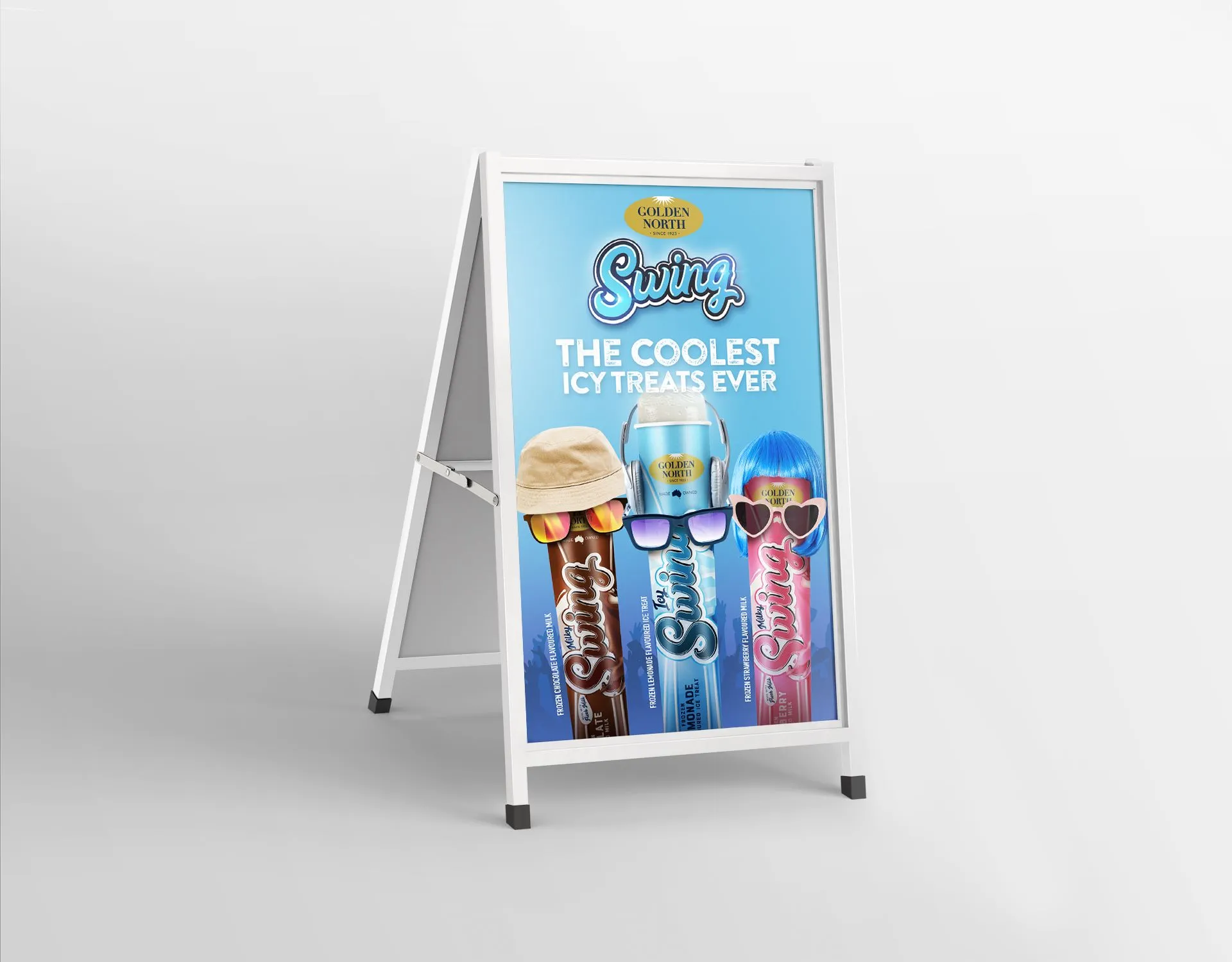 Golden North Ice Cream - Swings A-Frame