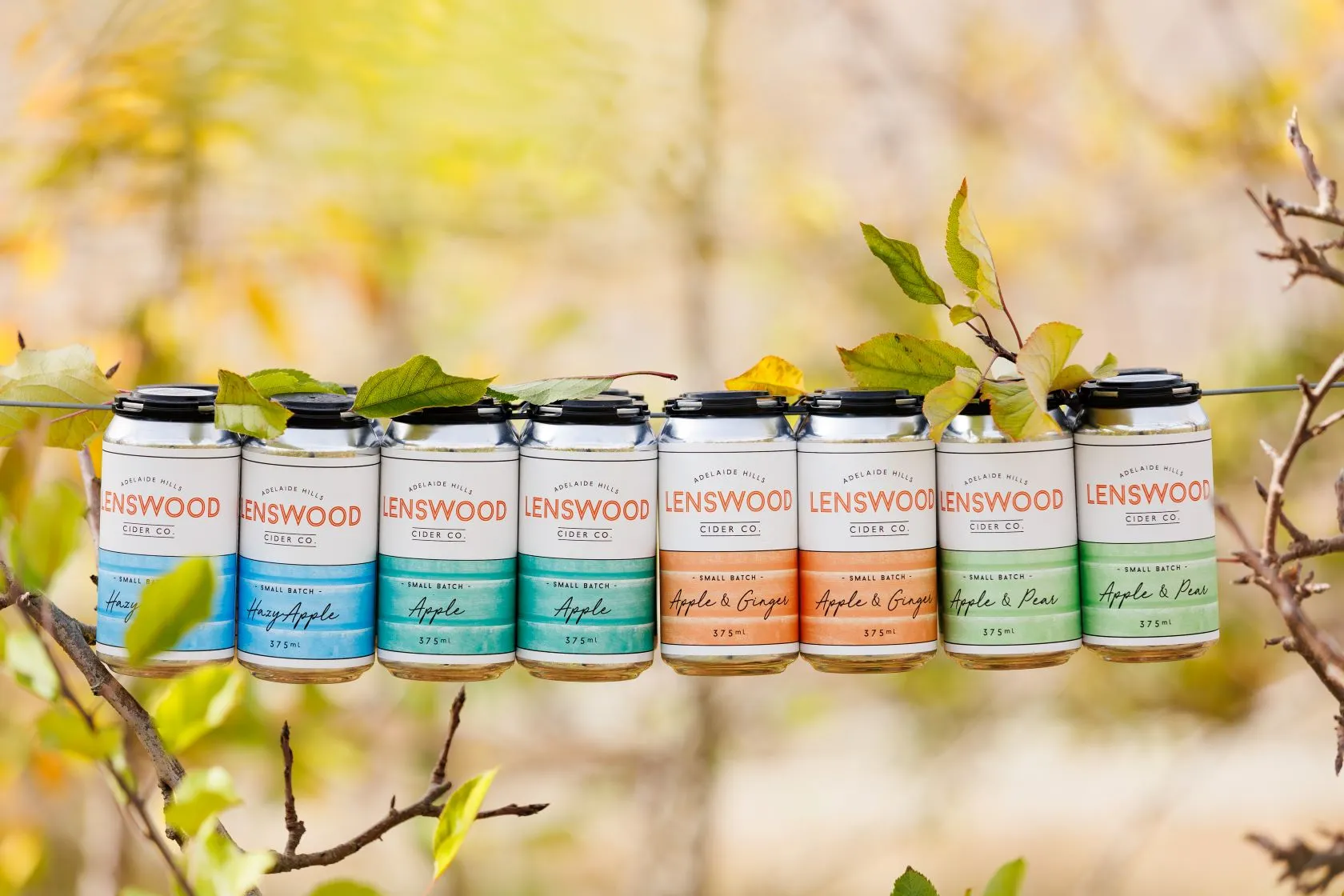 Lenswood Cider Co. - Cans in vineyard