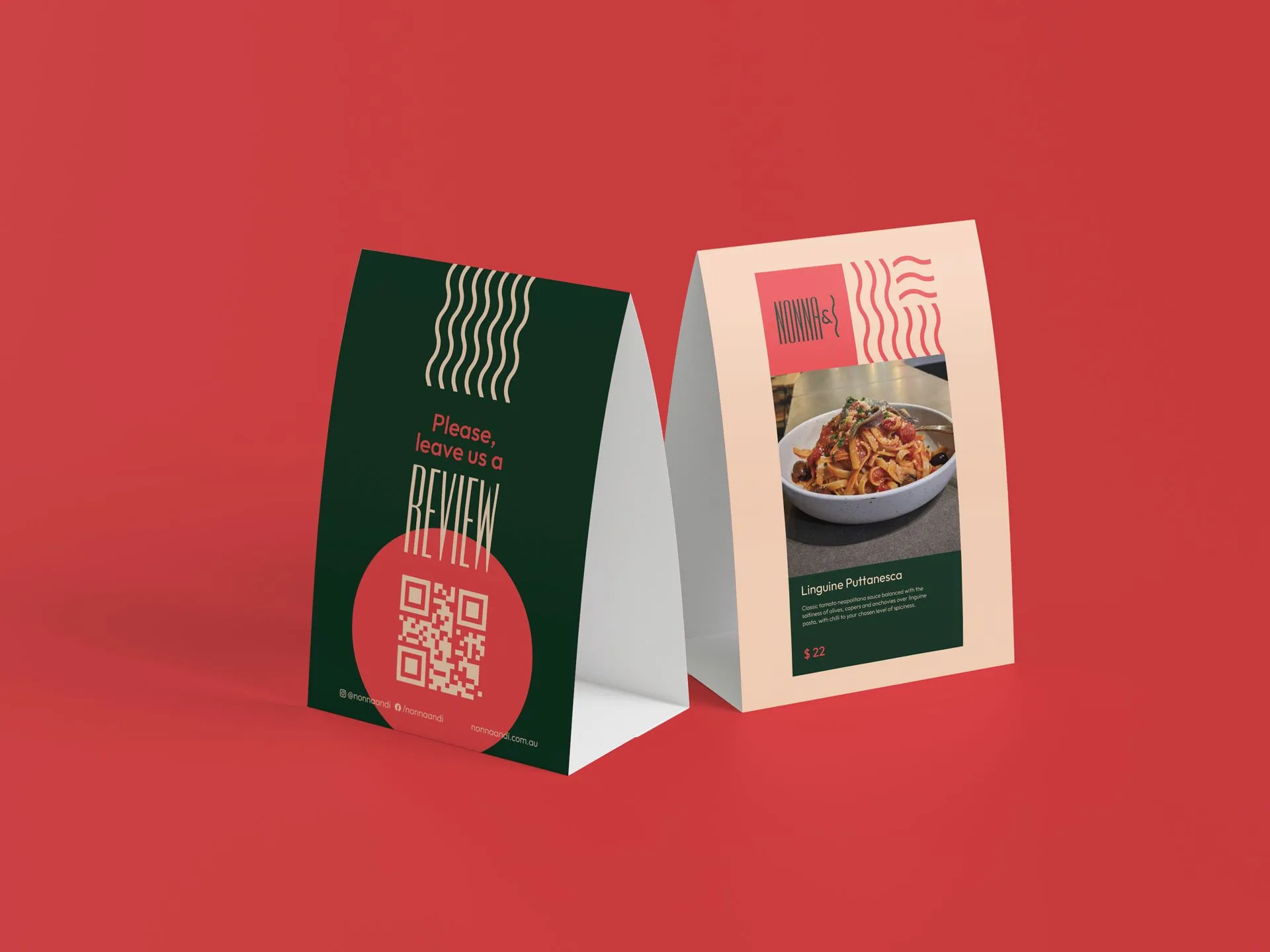 Nonna & I - Table Review Tent Card